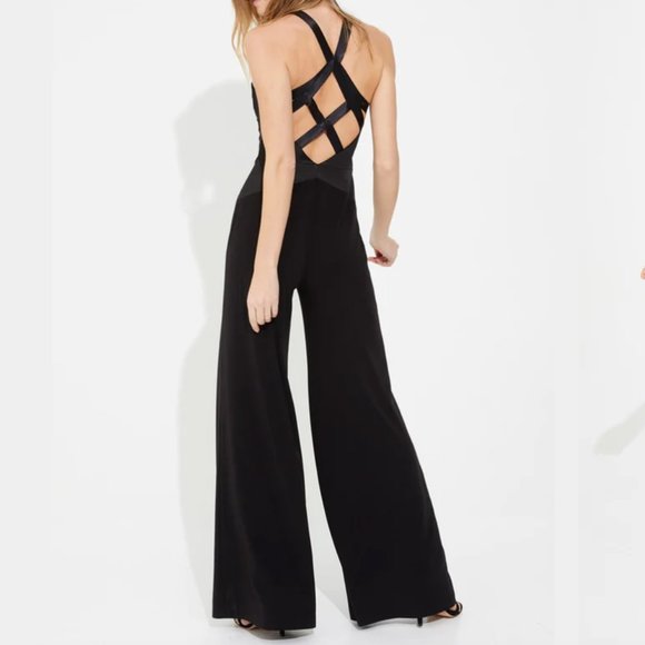 HALSTON Jumpsuit With Strappy Back Size 10 - Picture 1 of 6